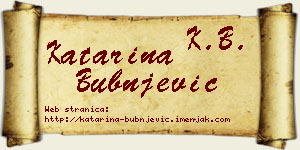 Katarina Bubnjević vizit kartica